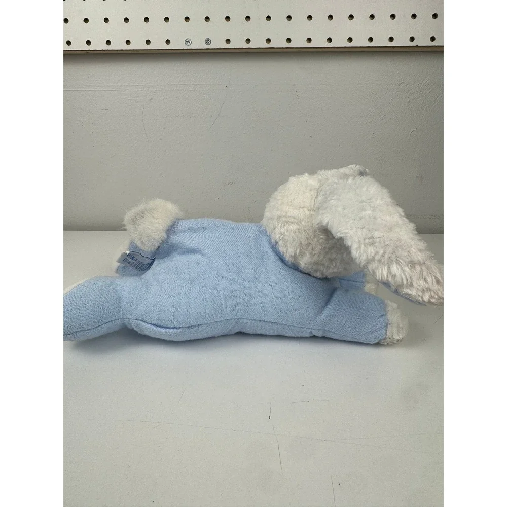 Vintage‎ Eden Blue White Plush Bunny Rabbit Floppy Ear Stuffed Animal Toy AF-843